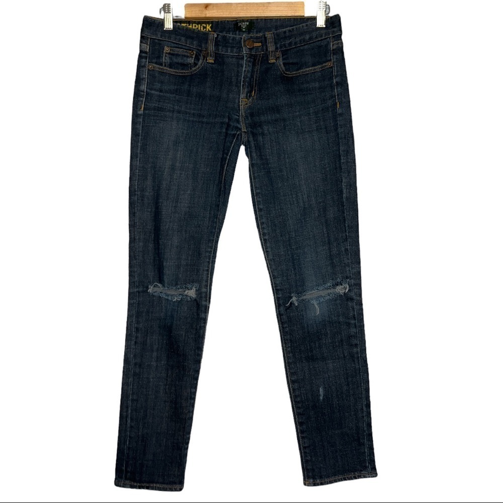 J.CREW‎ STRETCH TOOTHPICK DISTRESSED WOMEN’S JEANS SIZE 25